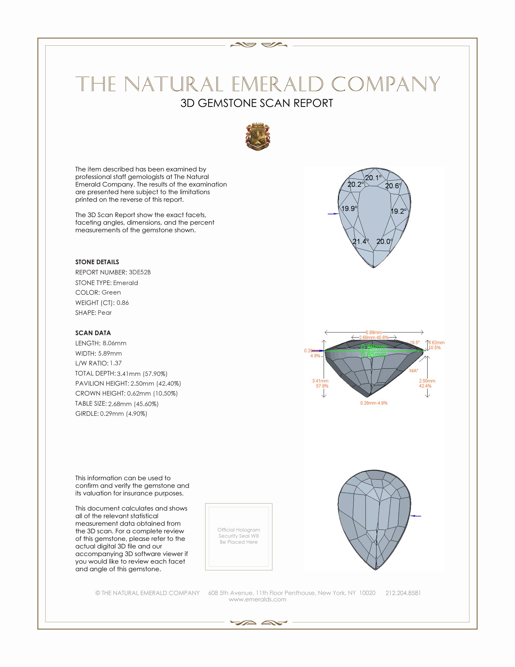 0.86 Ct. Emerald from Zambia