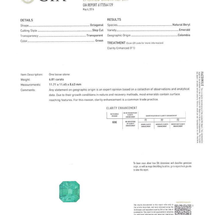 6.81 Ct. Emerald from Colombia