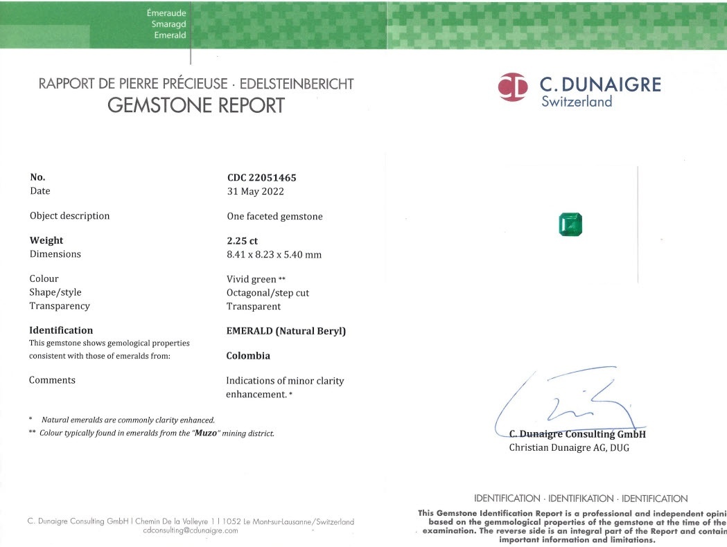 2.25 Ct. Emerald from Colombia