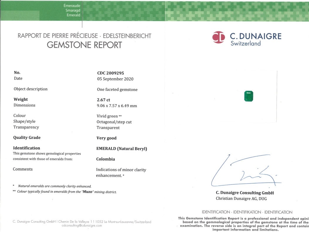 2.67 Ct. Emerald from Colombia