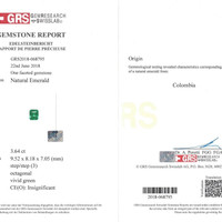 3.64 Ct. Emerald from Colombia Scan Report