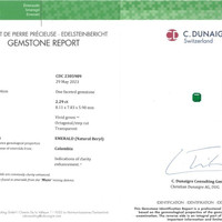 2.29 Ct. Emerald from Colombia - Muzo Scan Report
