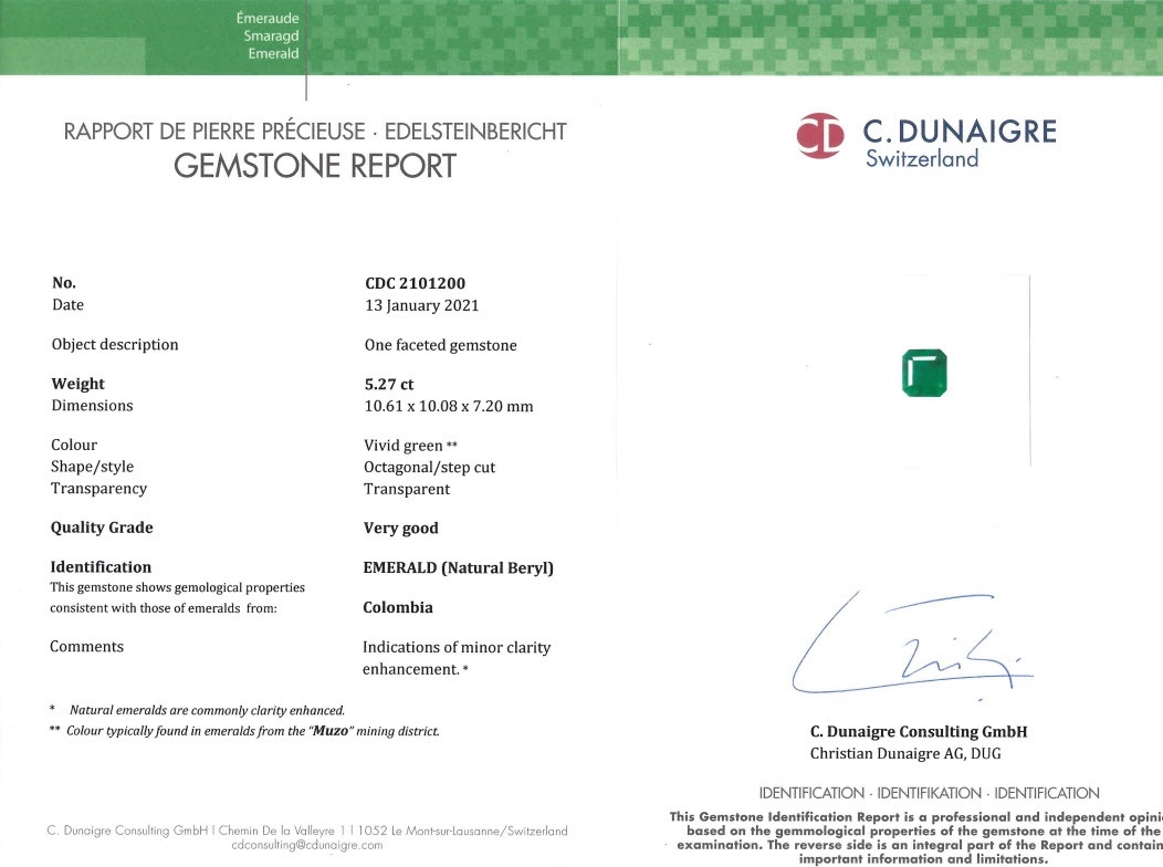 5.27 Ct. Emerald from Colombia