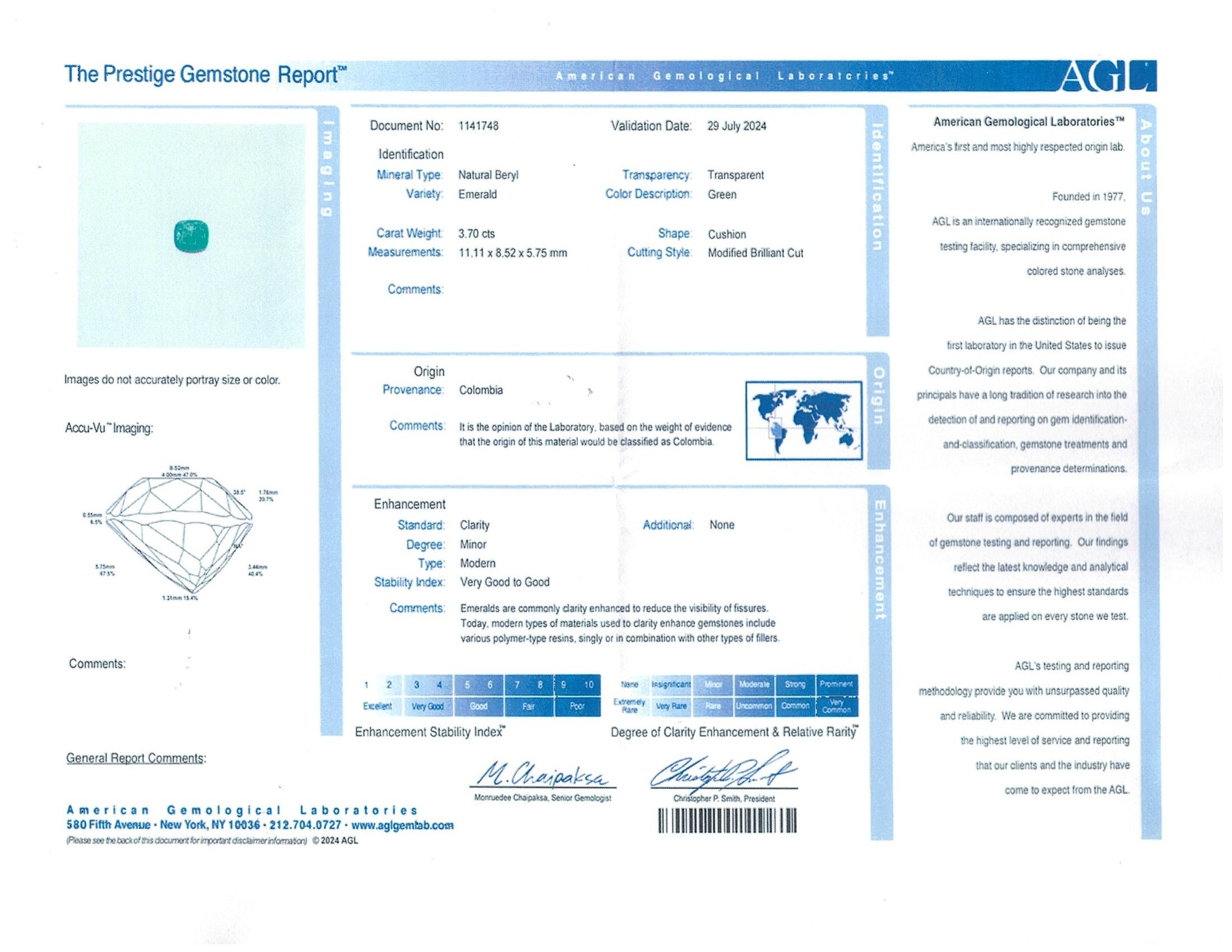 3.70 Ct. Emerald from Colombia