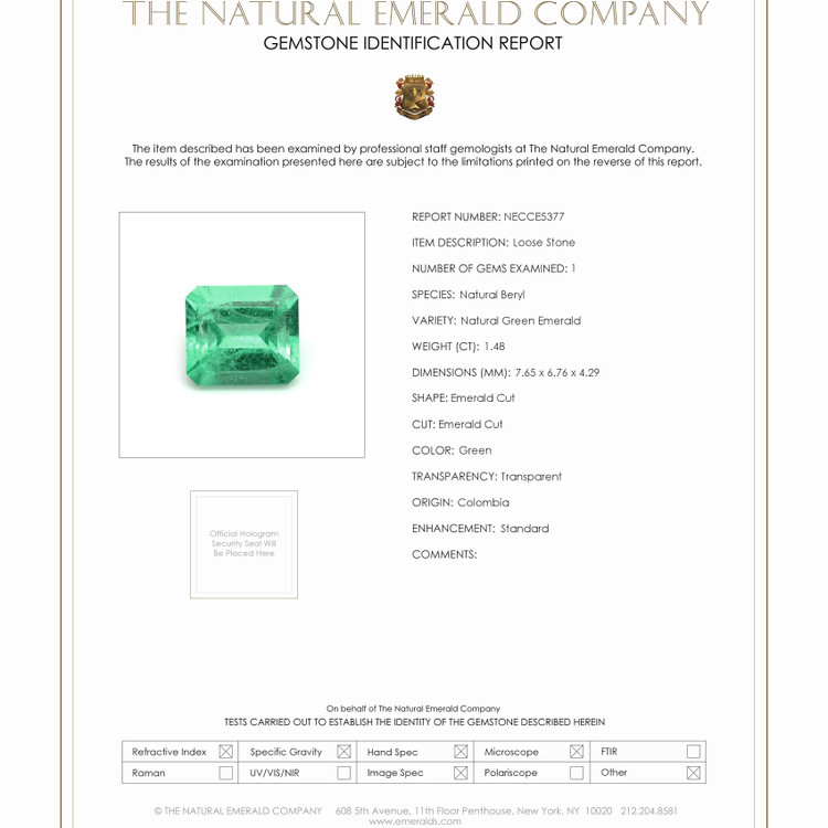 1.48 Ct. Emerald from Colombia