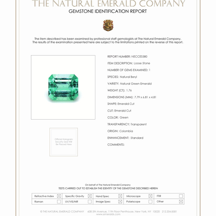 1.76 Ct. Emerald from Colombia