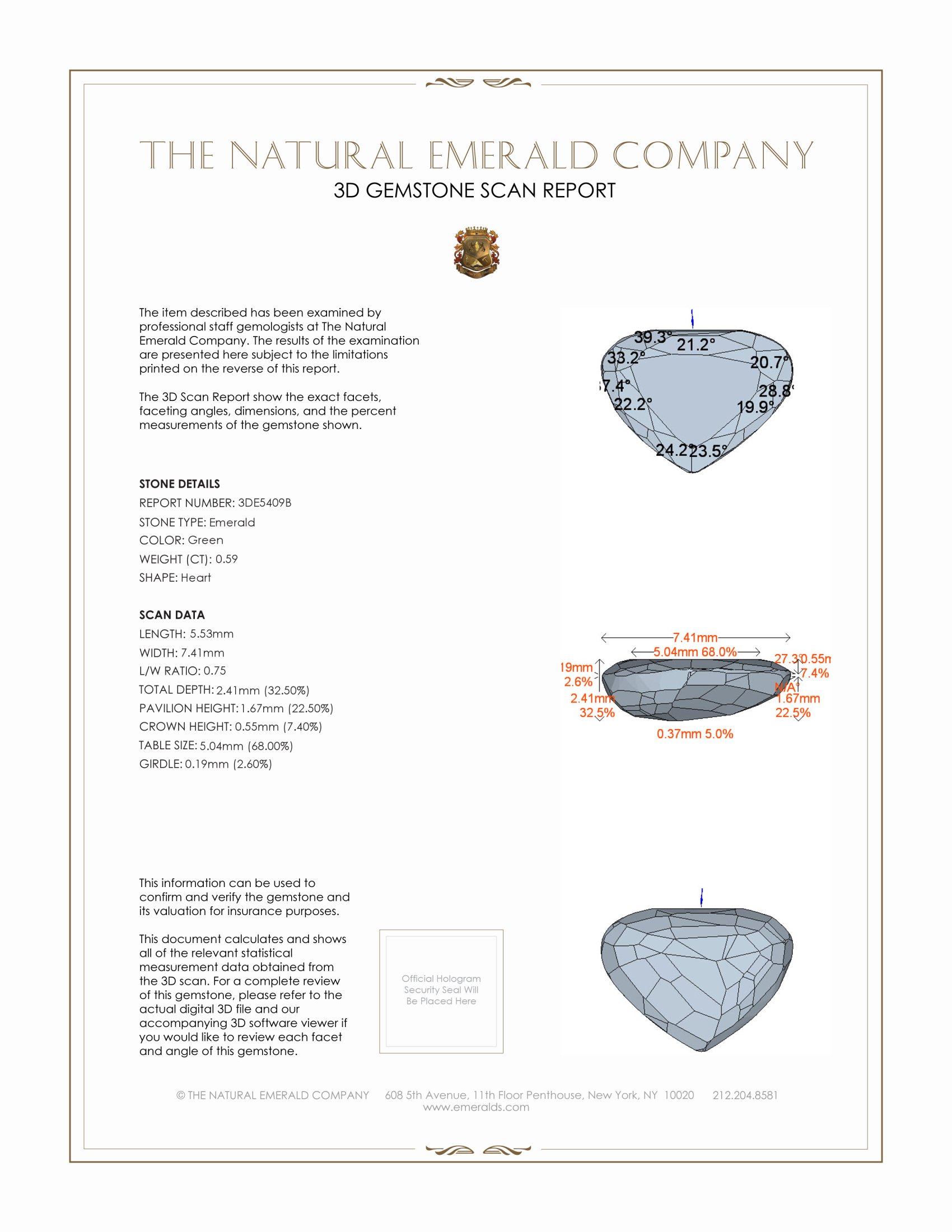 0.59 Ct. Emerald from Zambia