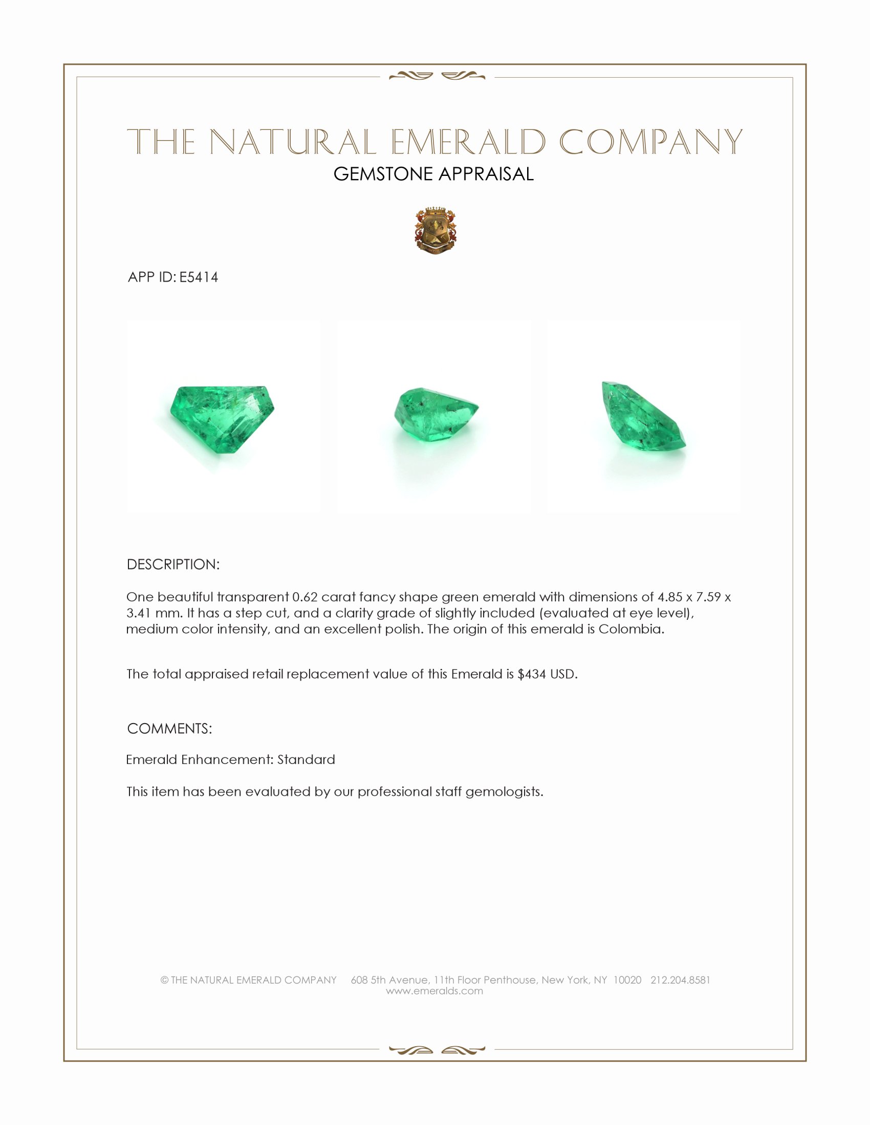 0.62 Ct. Emerald from Colombia