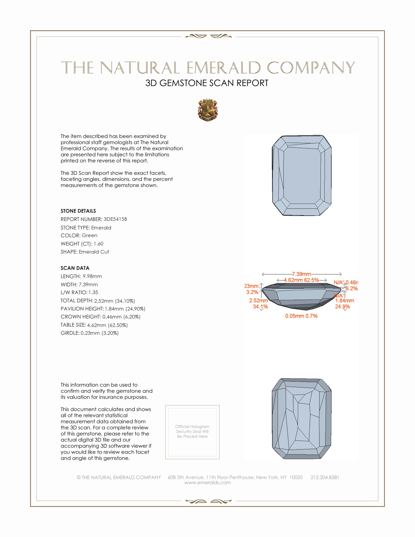 1.60 Ct. Emerald from Colombia