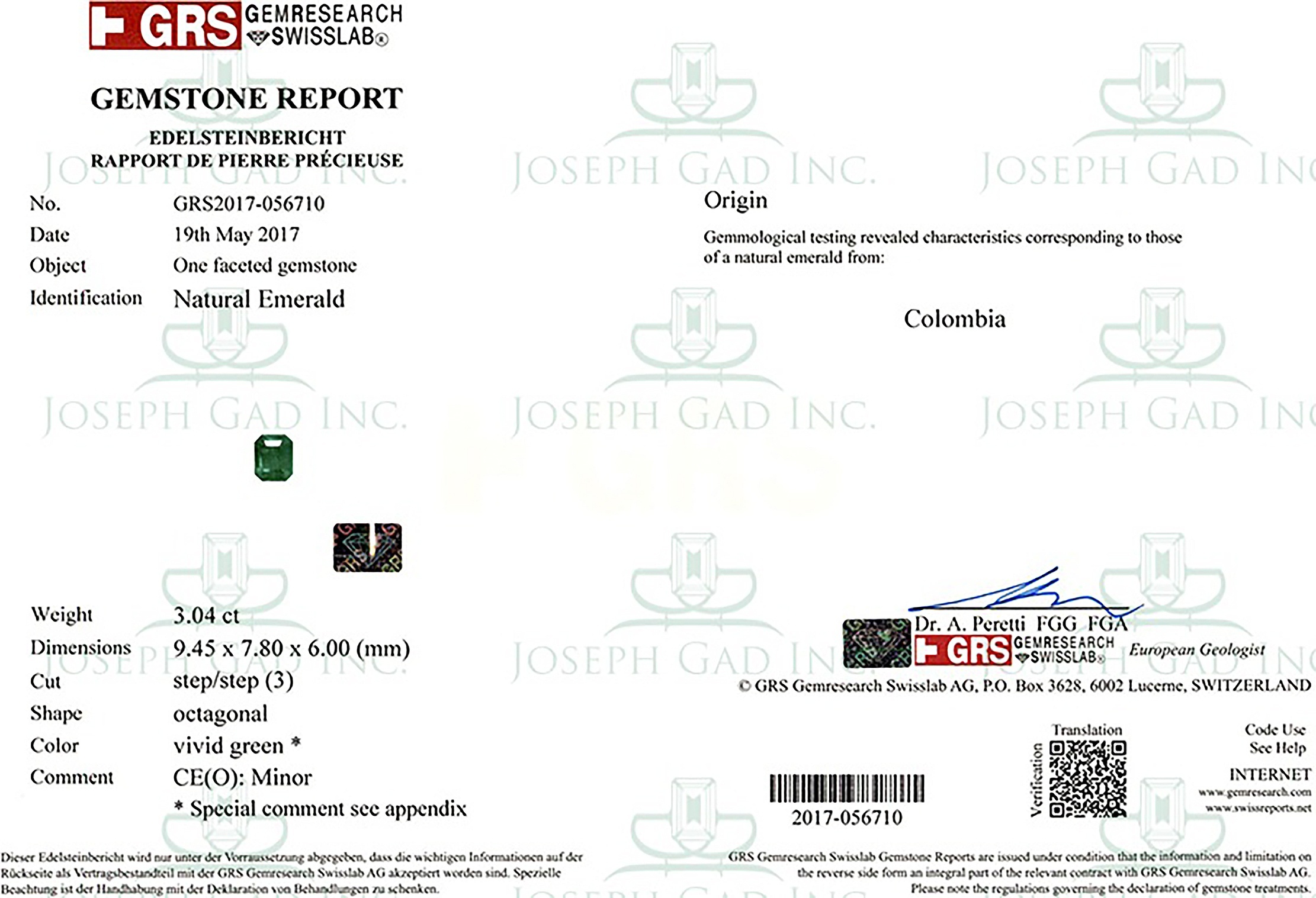 3.04 Ct. Emerald from Colombia