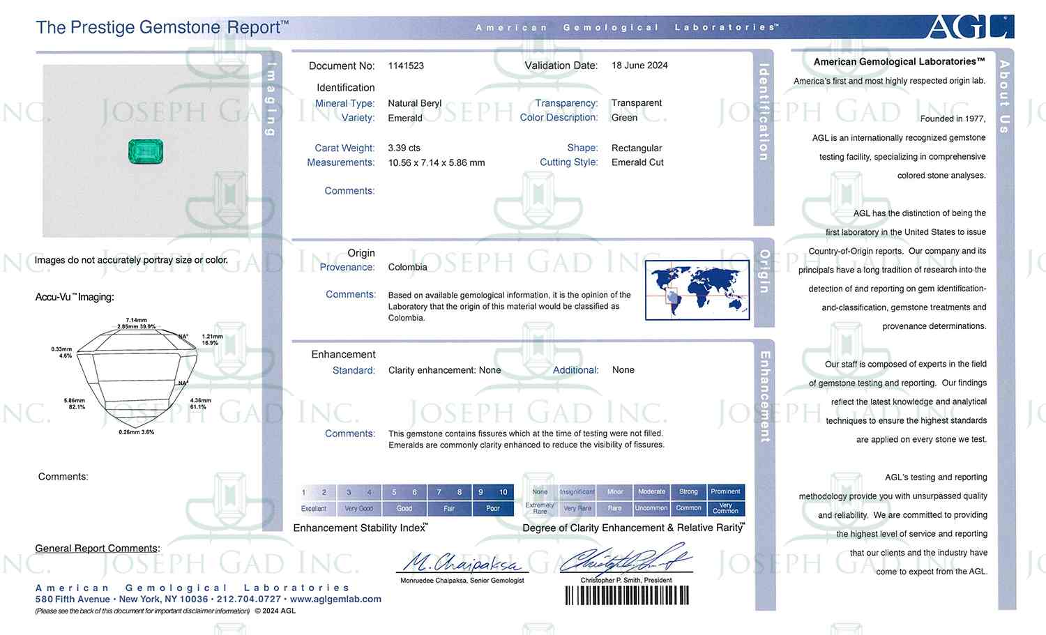 3.39 Ct. Emerald from Colombia