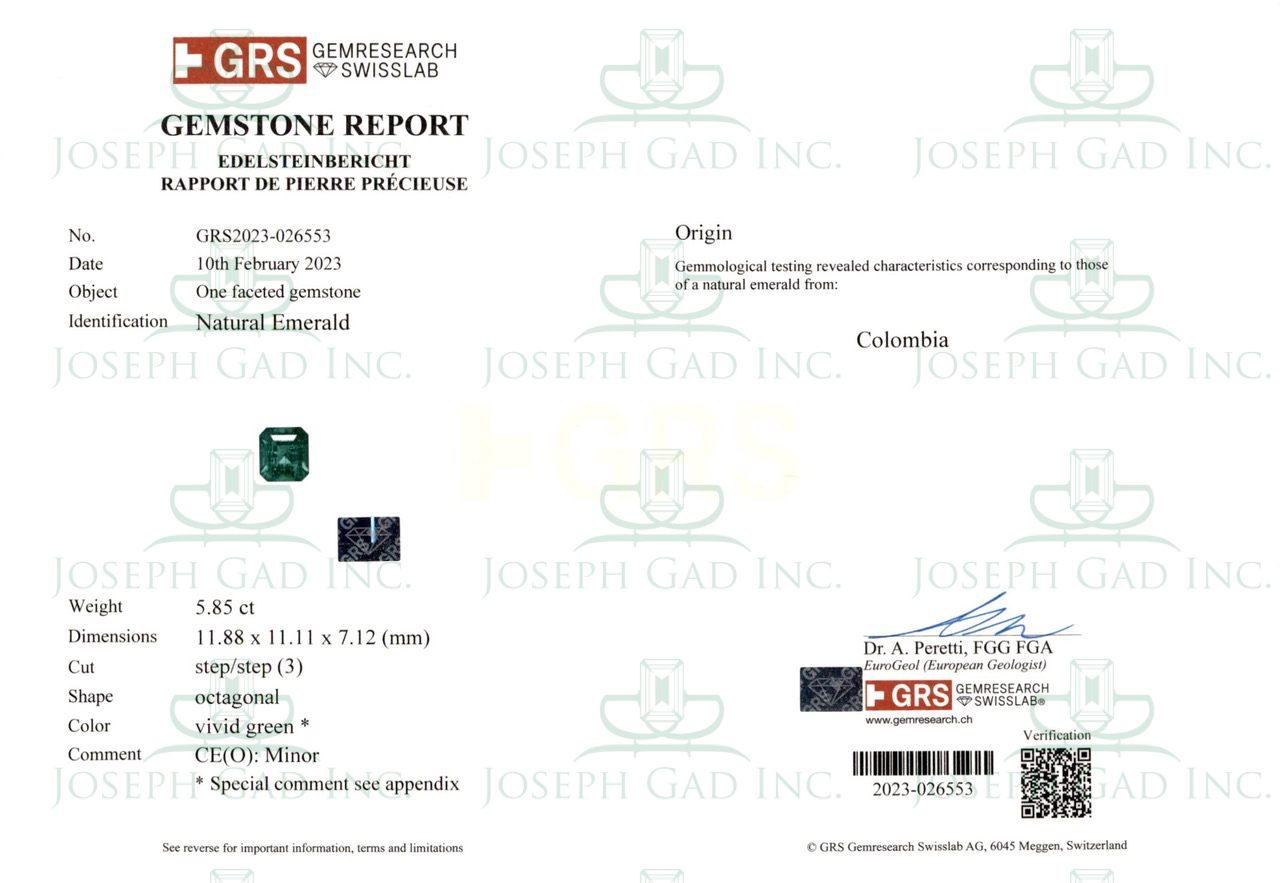 5.84 Ct. Emerald from Colombia