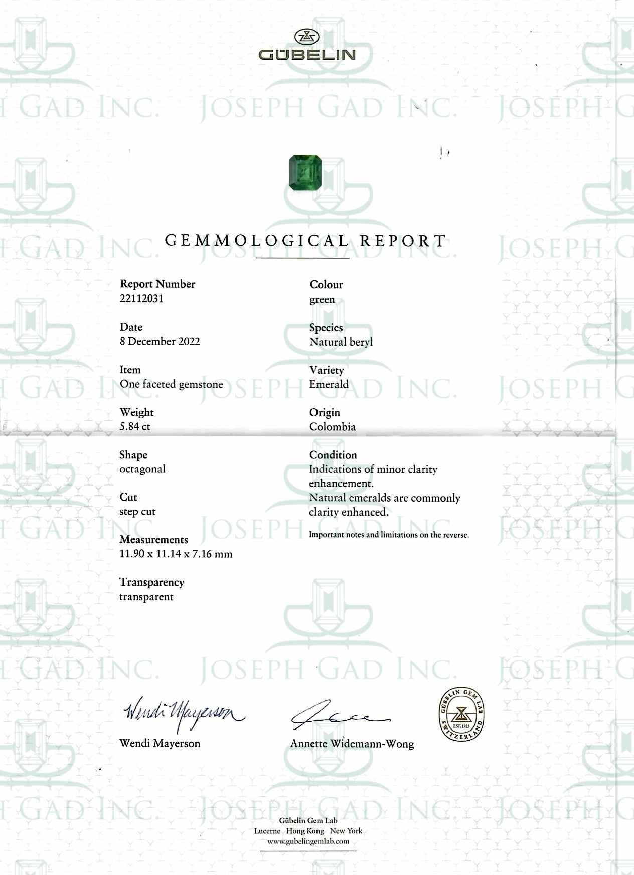 5.84 Ct. Emerald from Colombia