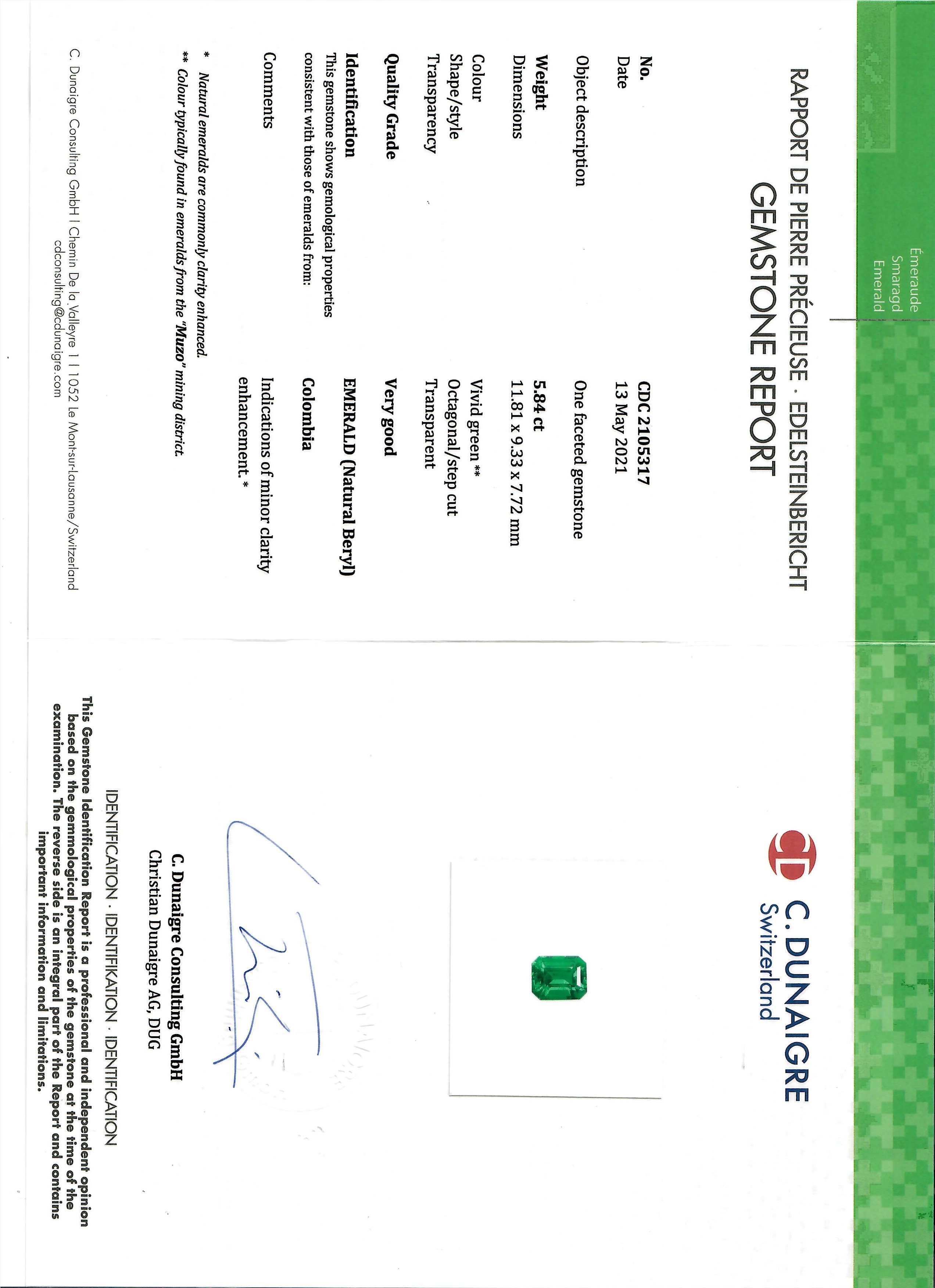 5.84 Ct. Emerald from Colombia