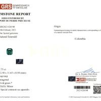 7.75 Ct. Emerald from Colombia Scan Report