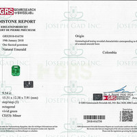 9.54 Ct. Emerald from Colombia Scan Report