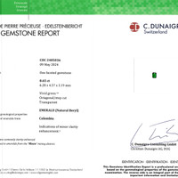 0.65 Ct. Emerald from Colombia Scan Report