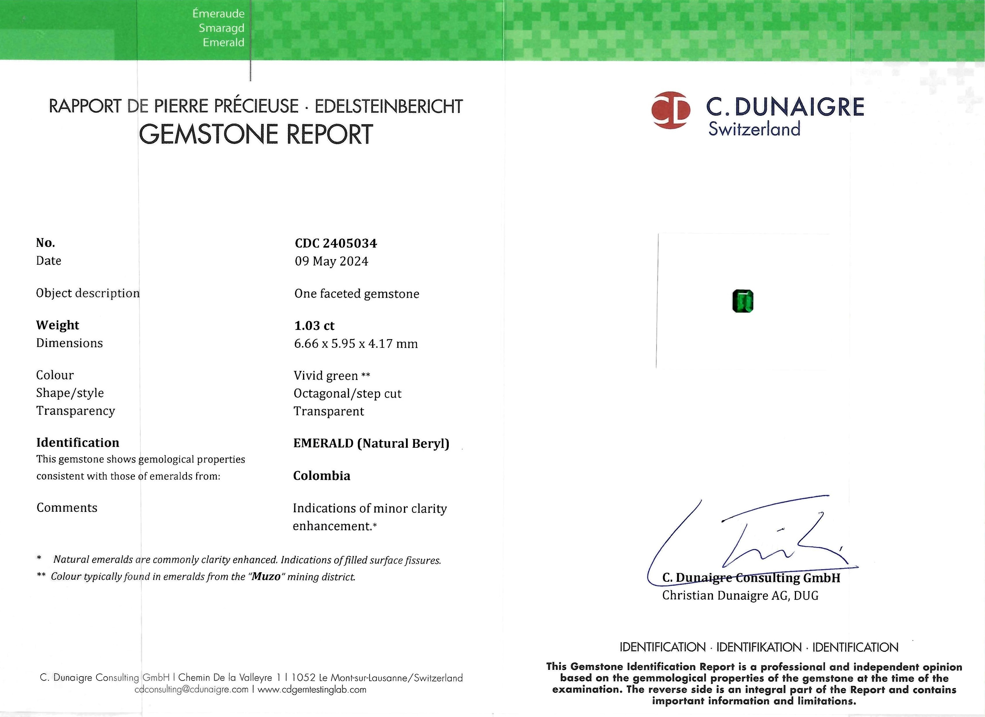 1.03 Ct. Emerald from Colombia