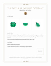 1.33 Ct. Emerald from Colombia Appraisal