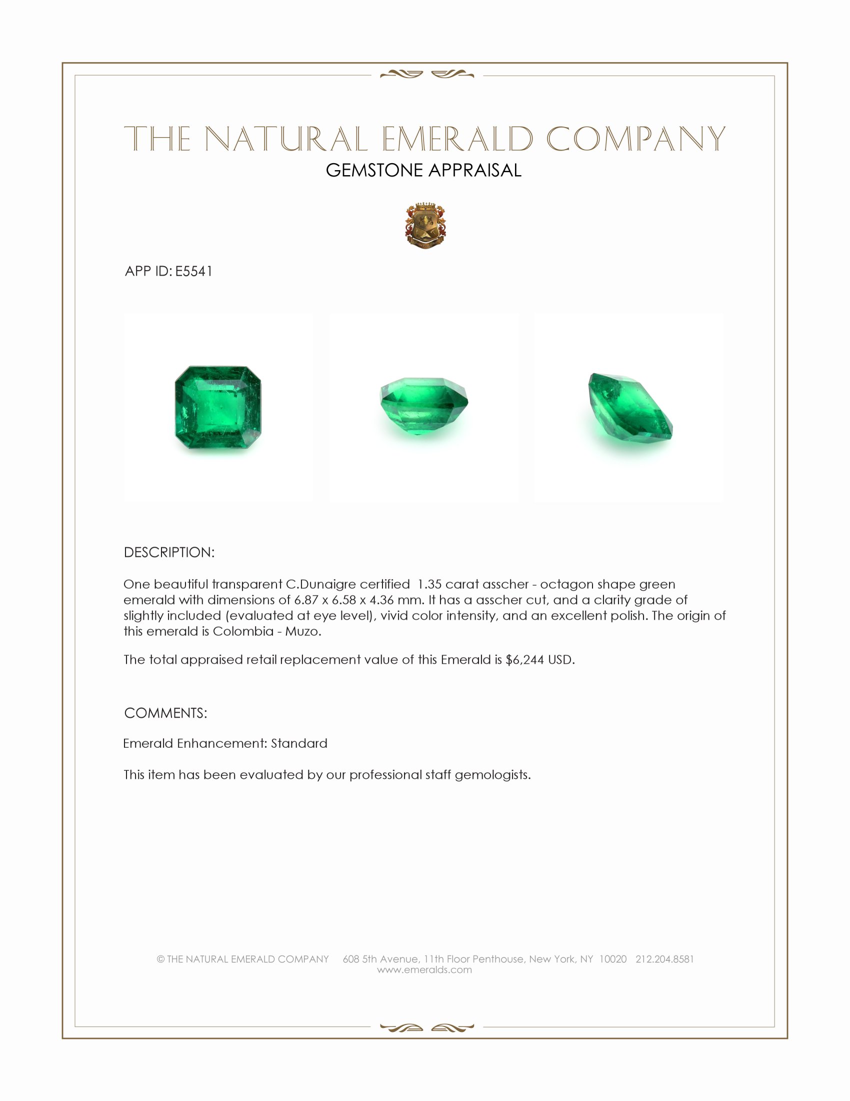 1.35 Ct. Emerald from Colombia - Muzo