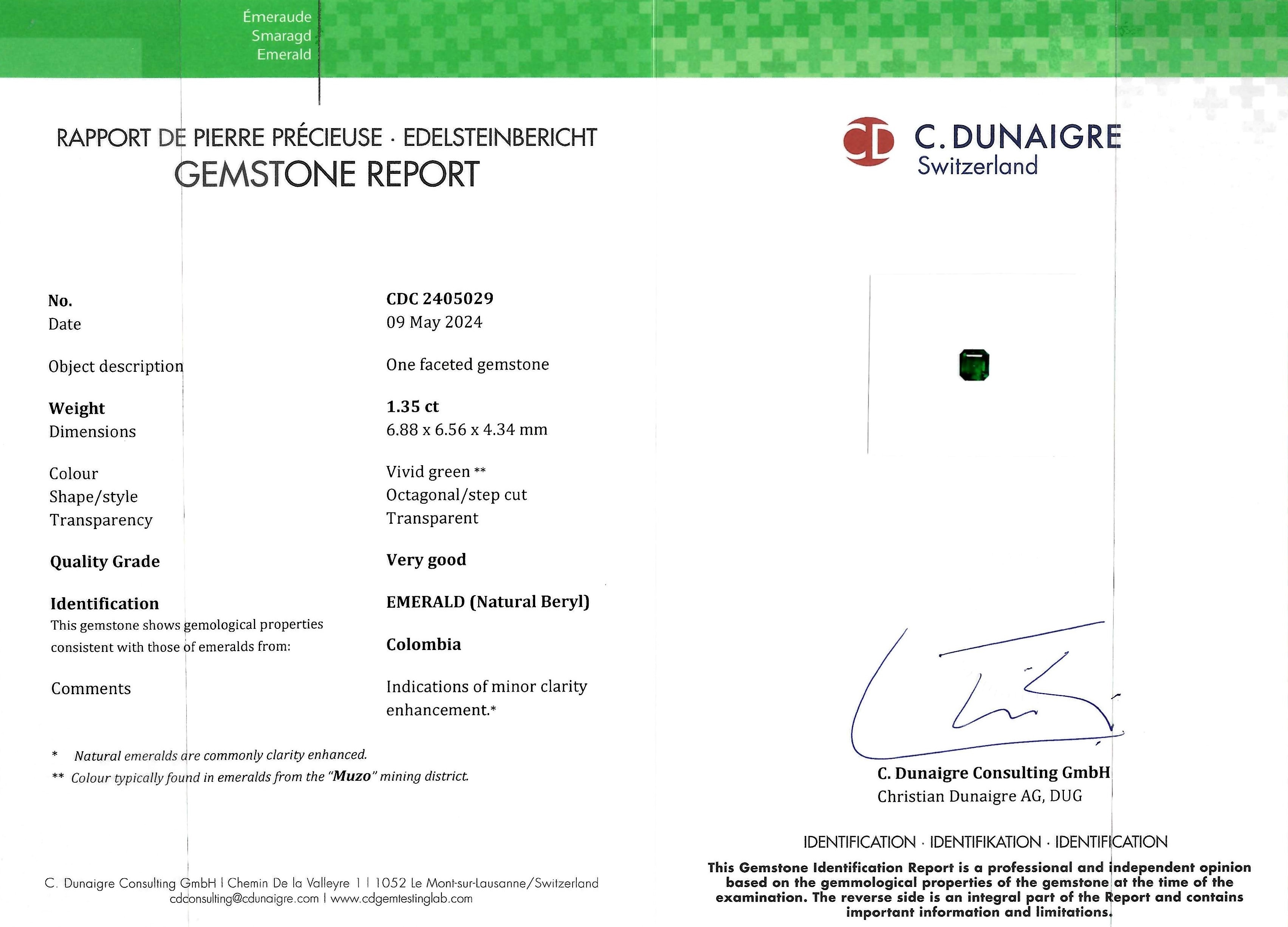 1.35 Ct. Emerald from Colombia