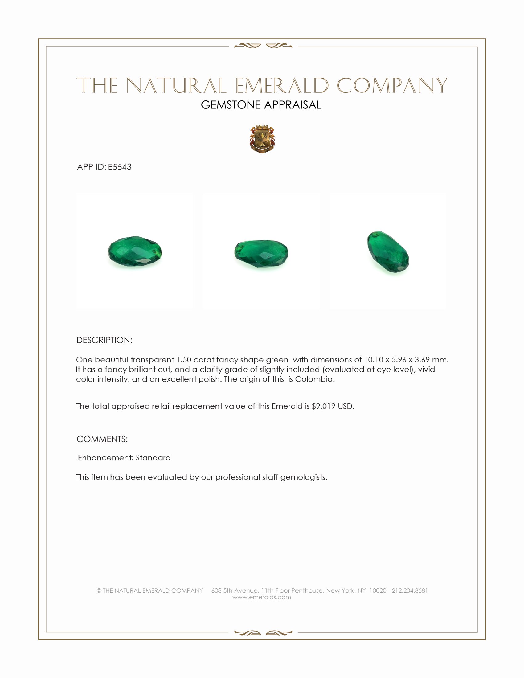 1.50 Ct. Emerald from Colombia