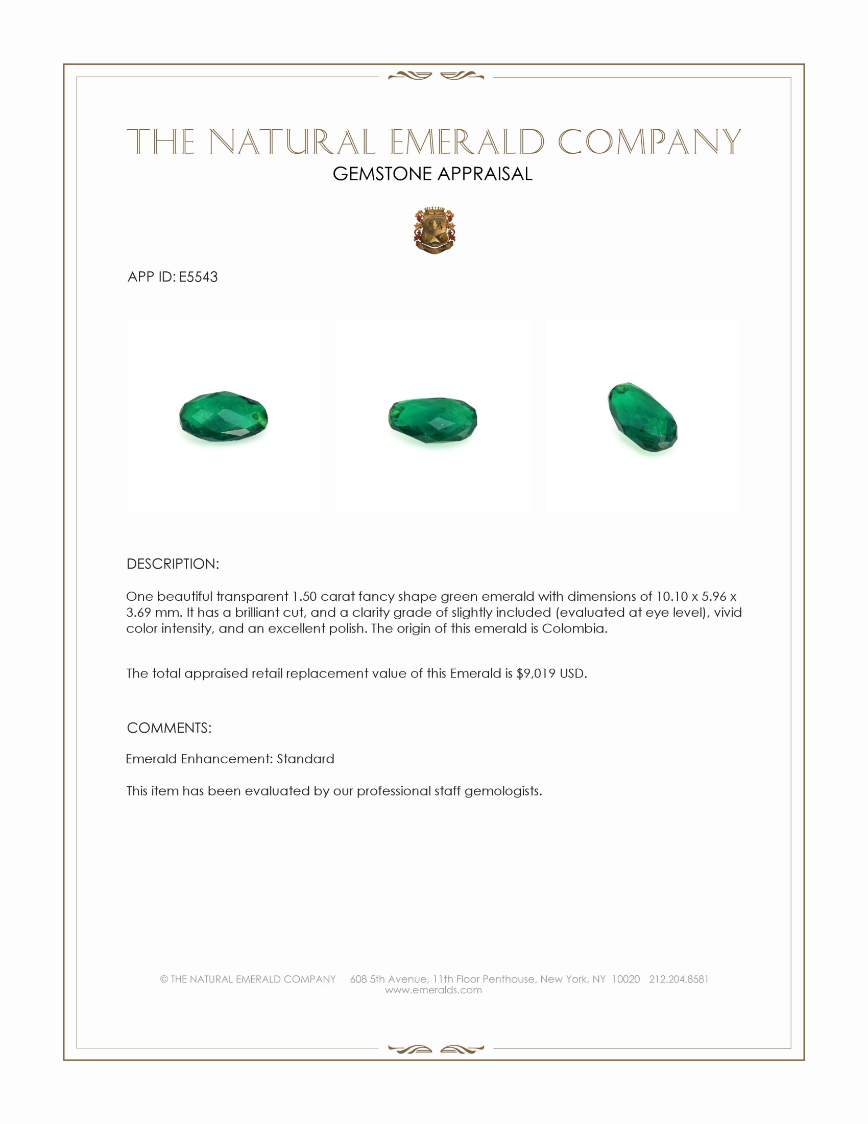 1.50 Ct. Emerald from Colombia