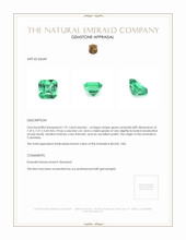 1.91 Ct. Emerald from Colombia Appraisal
