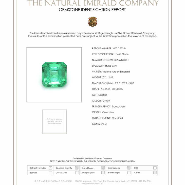 2.42 Ct. Emerald from Colombia