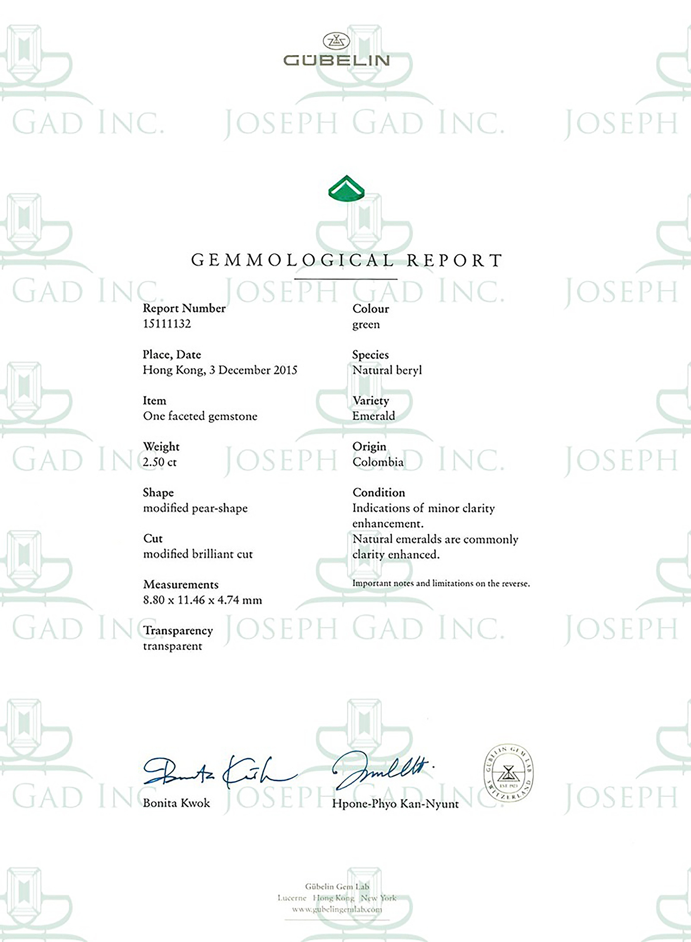 2.50 Ct. Emerald from Colombia