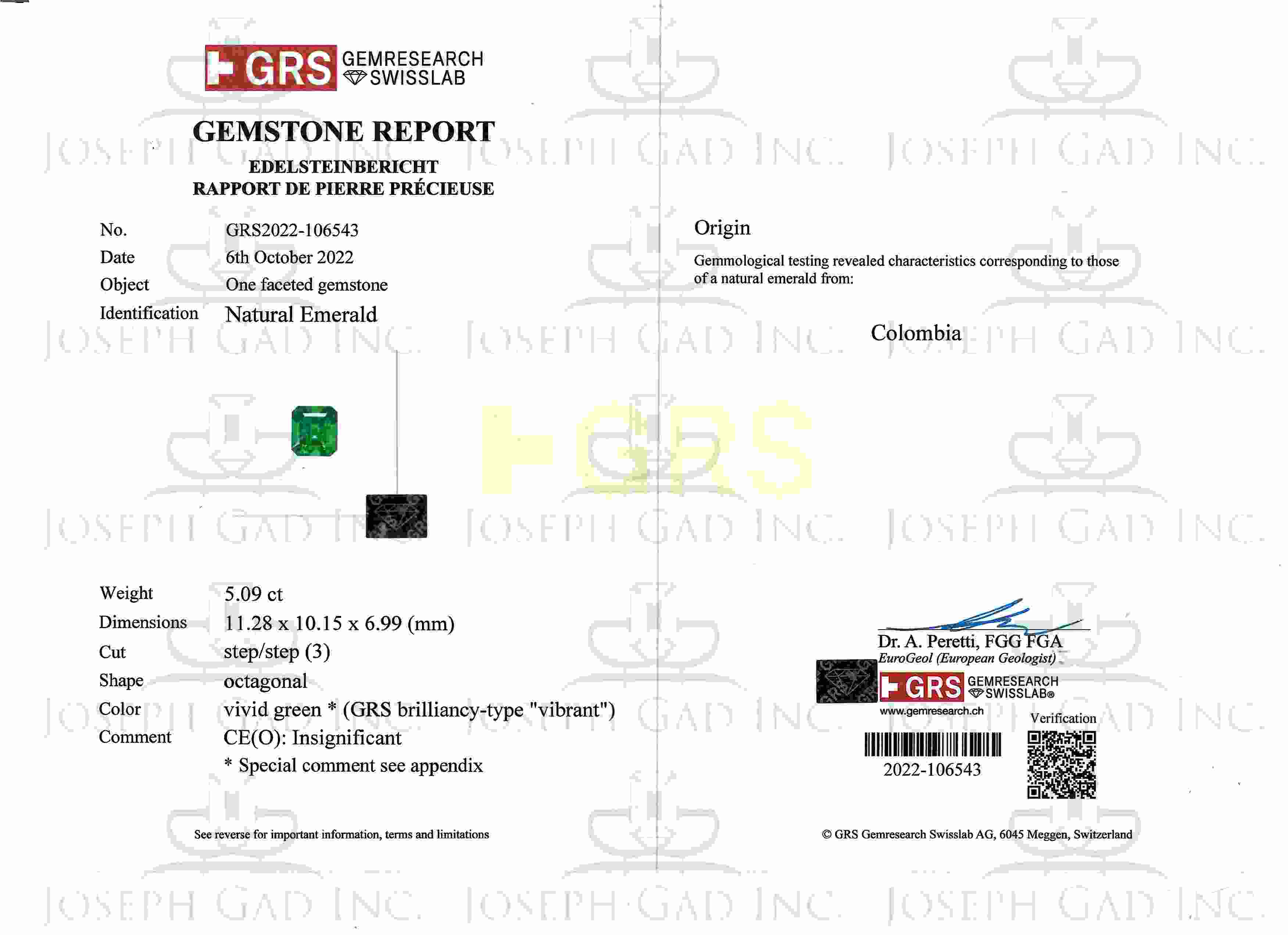 5.09 Ct. Emerald from Colombia