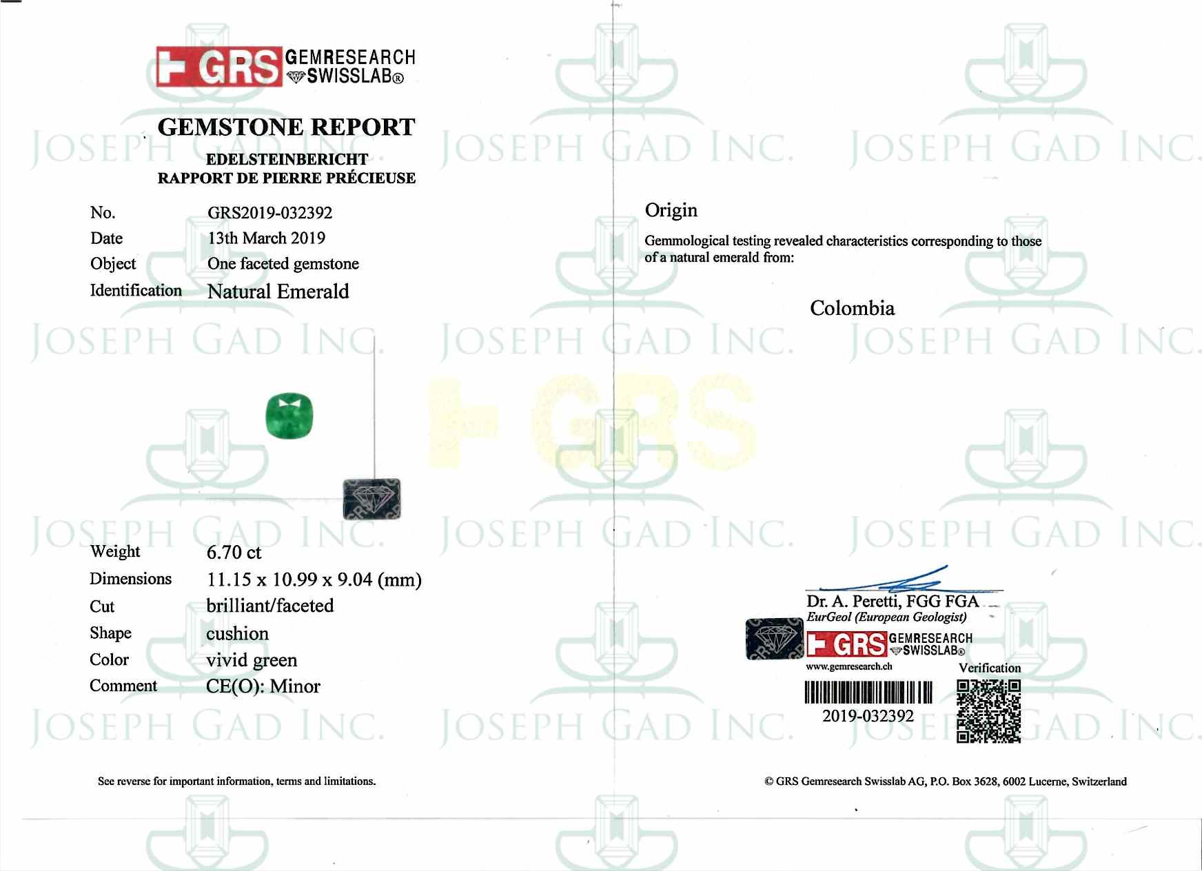 6.37 Ct. Emerald from Colombia