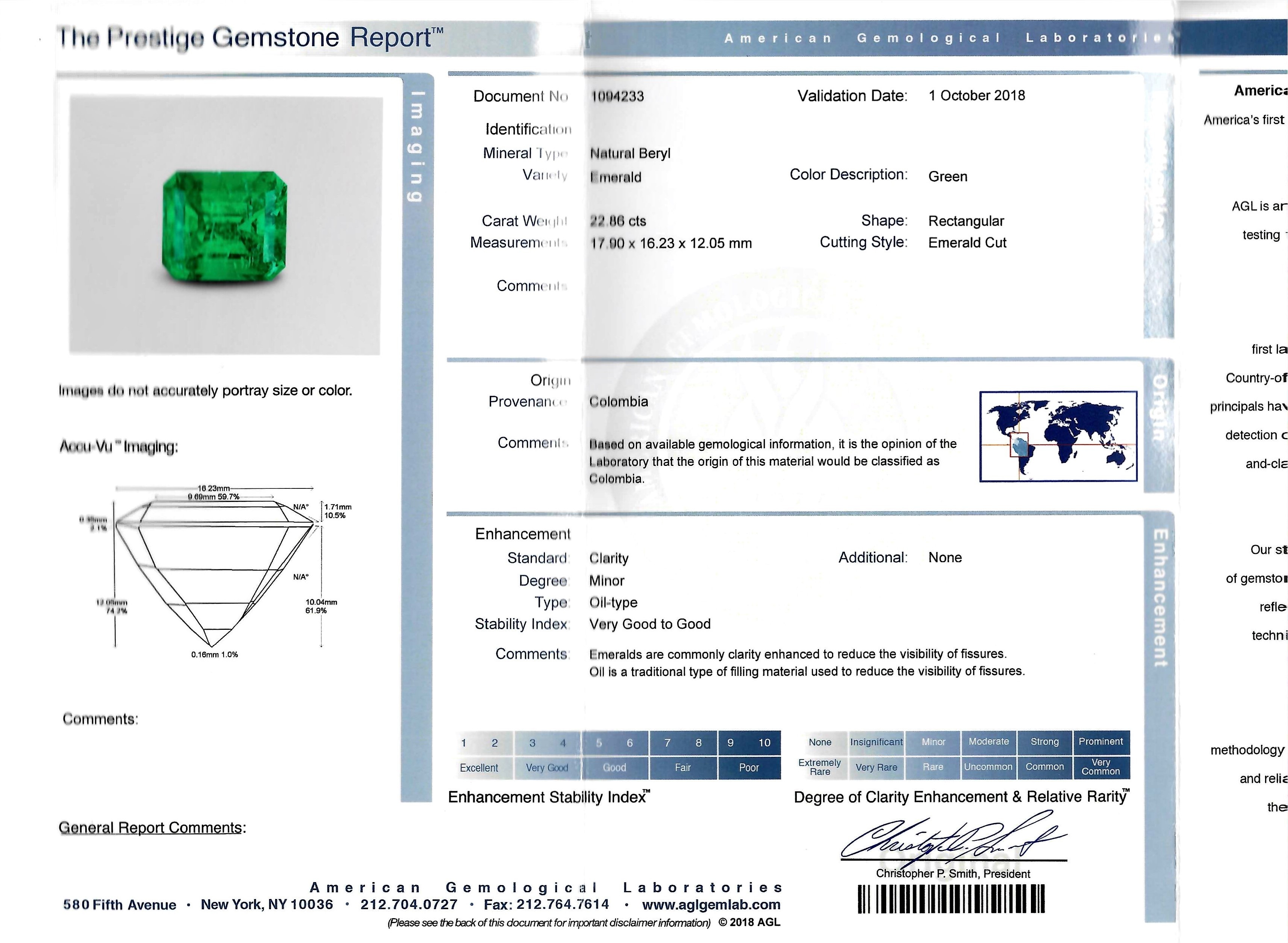 22.86 Ct. Emerald from Colombia