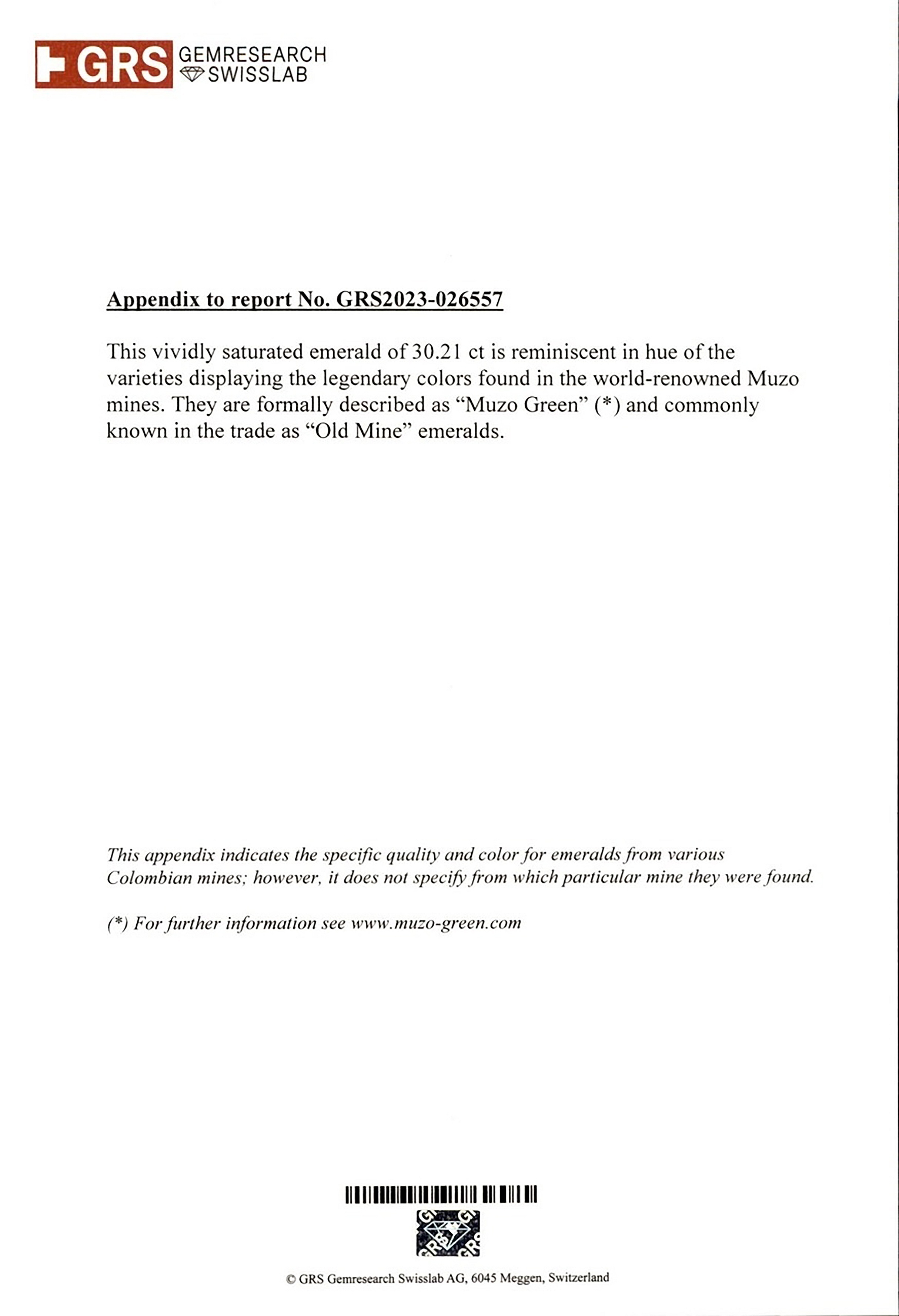 30.21 Ct. Emerald from Colombia