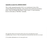 30.21 Ct. Emerald from Colombia Scan Report