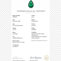 31.46 Ct. Emerald from Colombia Scan Report