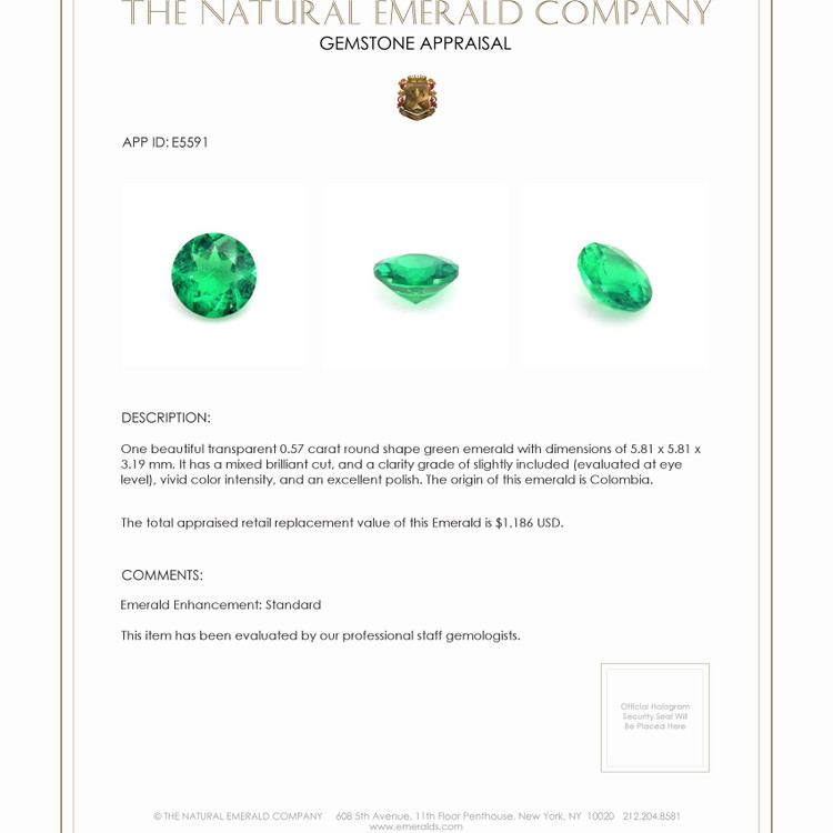 0.57 Ct. Emerald from Colombia