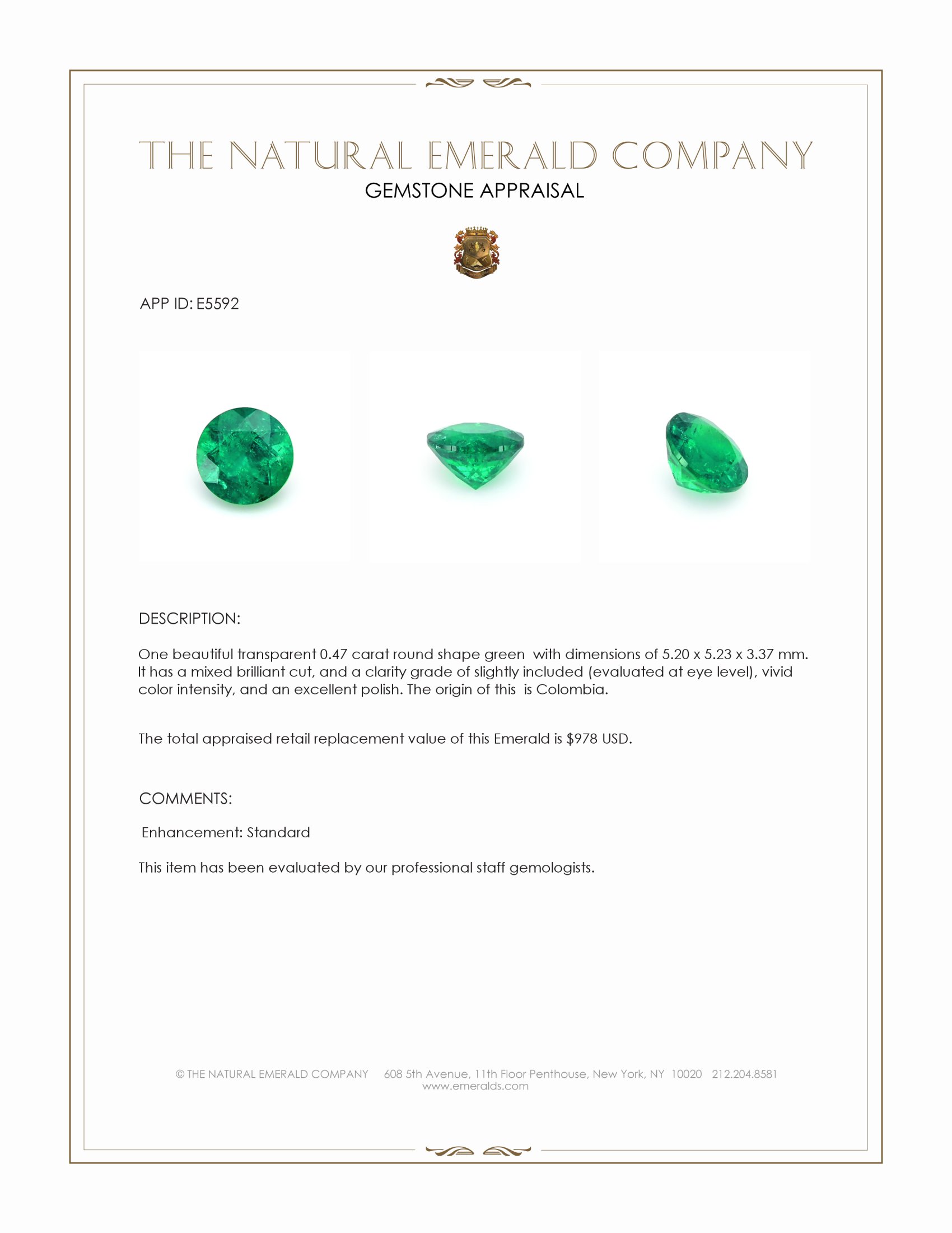 0.47 Ct. Emerald from Colombia