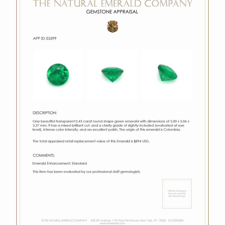 0.43 Ct. Emerald from Colombia