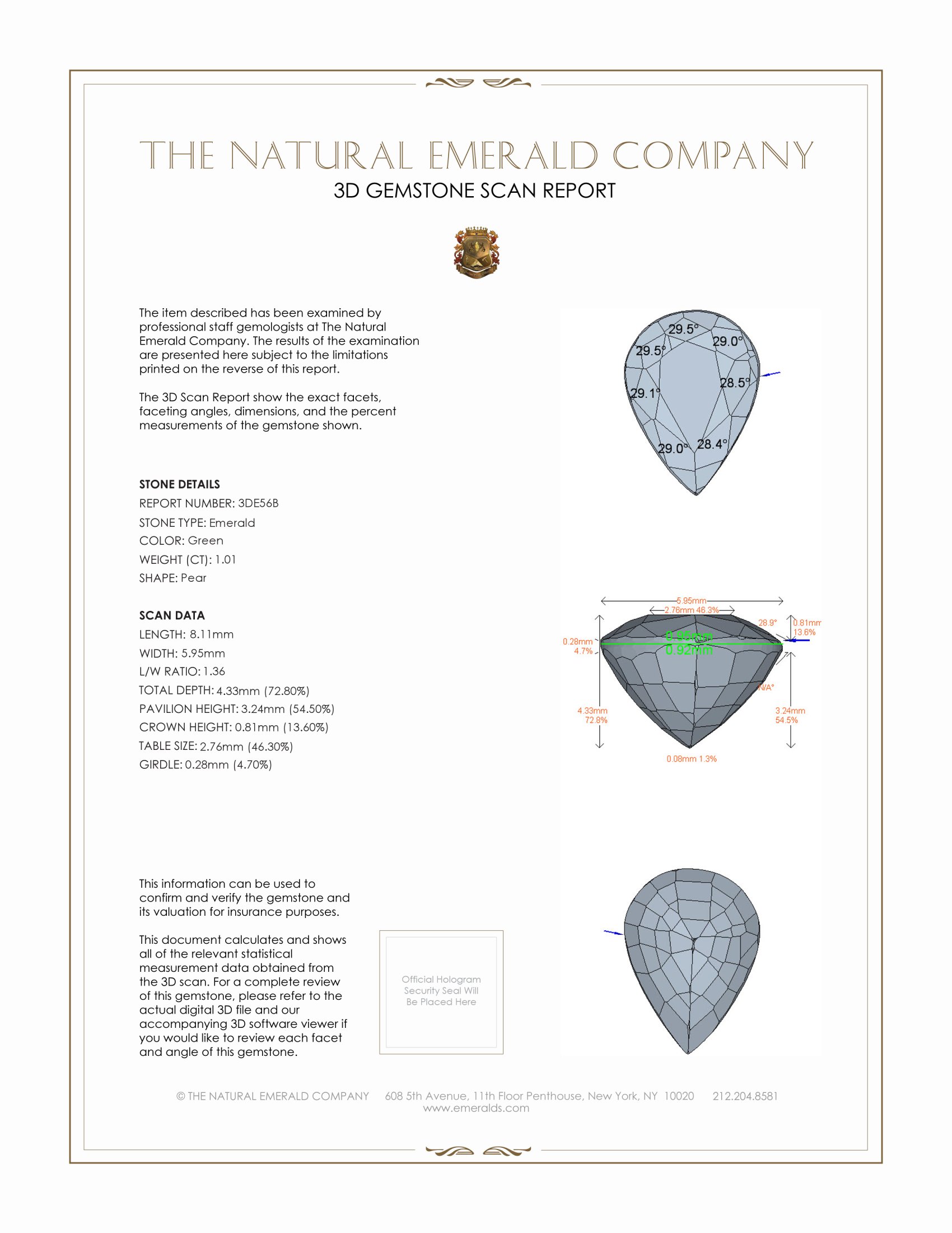 1.01 Ct. Emerald from Zambia