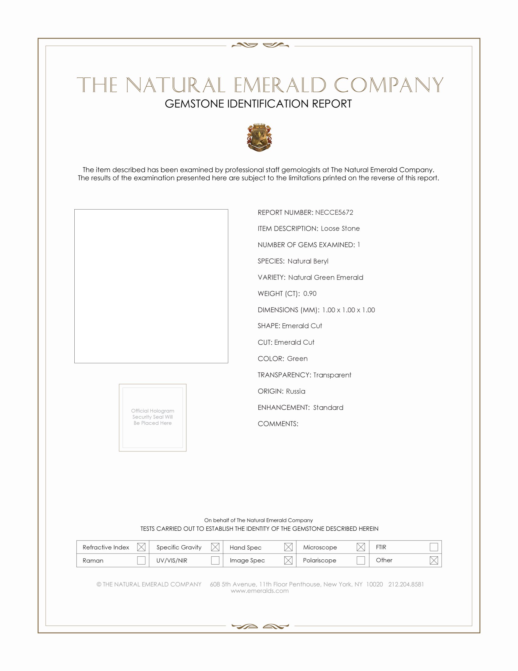 0.90 Ct. Emerald from Russia
