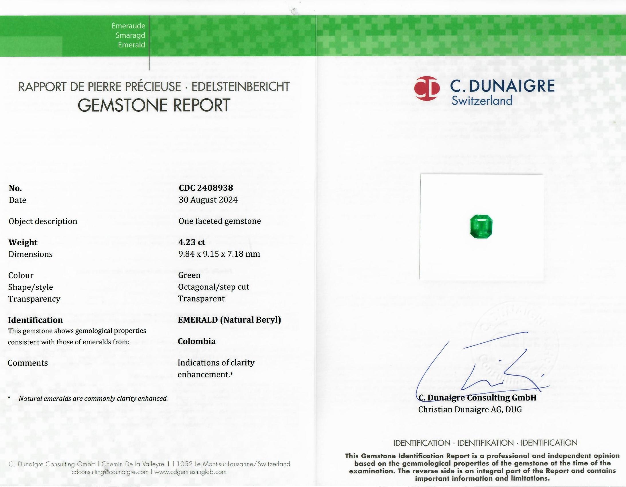 4.23 Ct. Emerald from Colombia