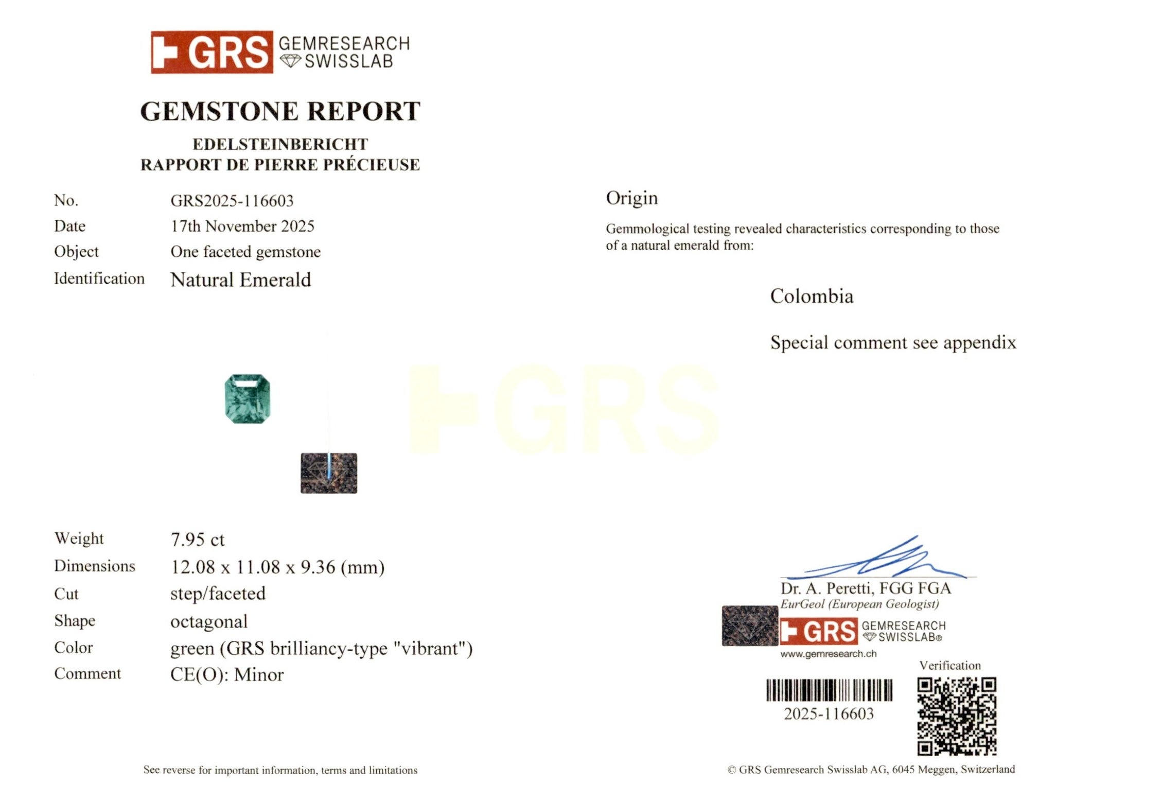 7.95 Ct. Emerald from Colombia