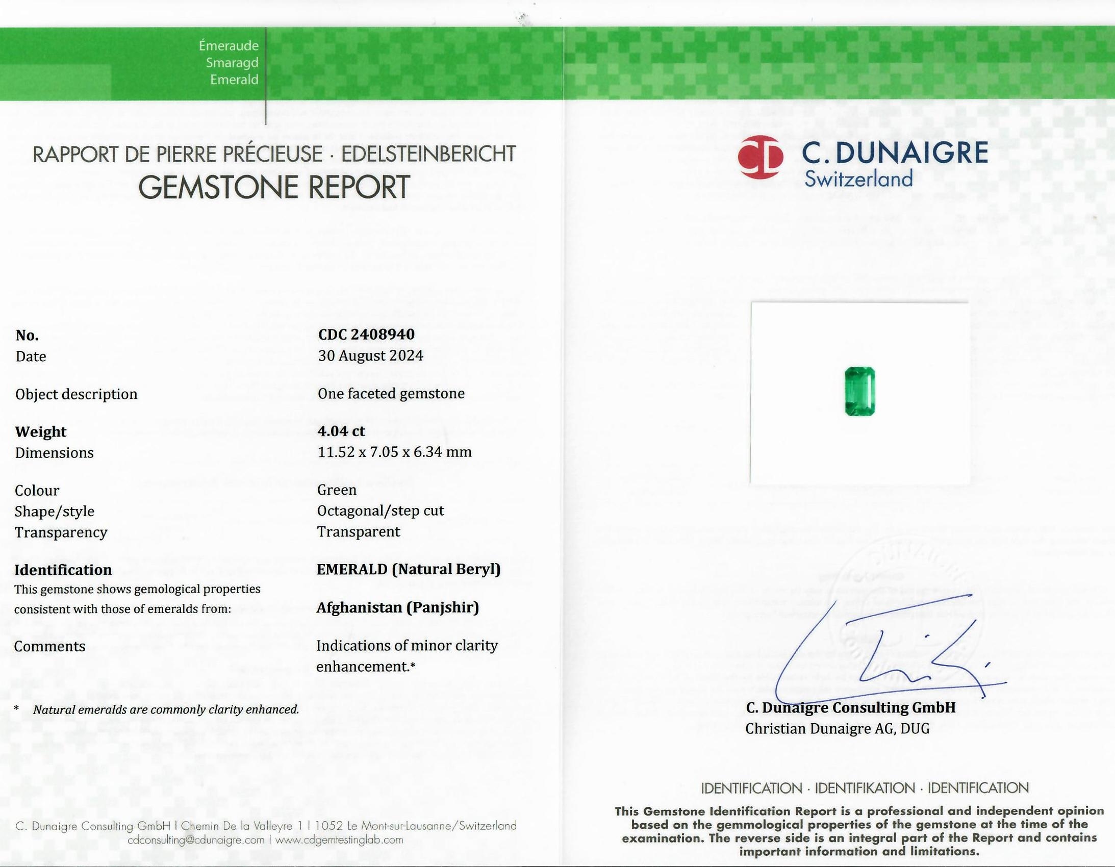 4.04 Ct. Emerald from Afghanistan