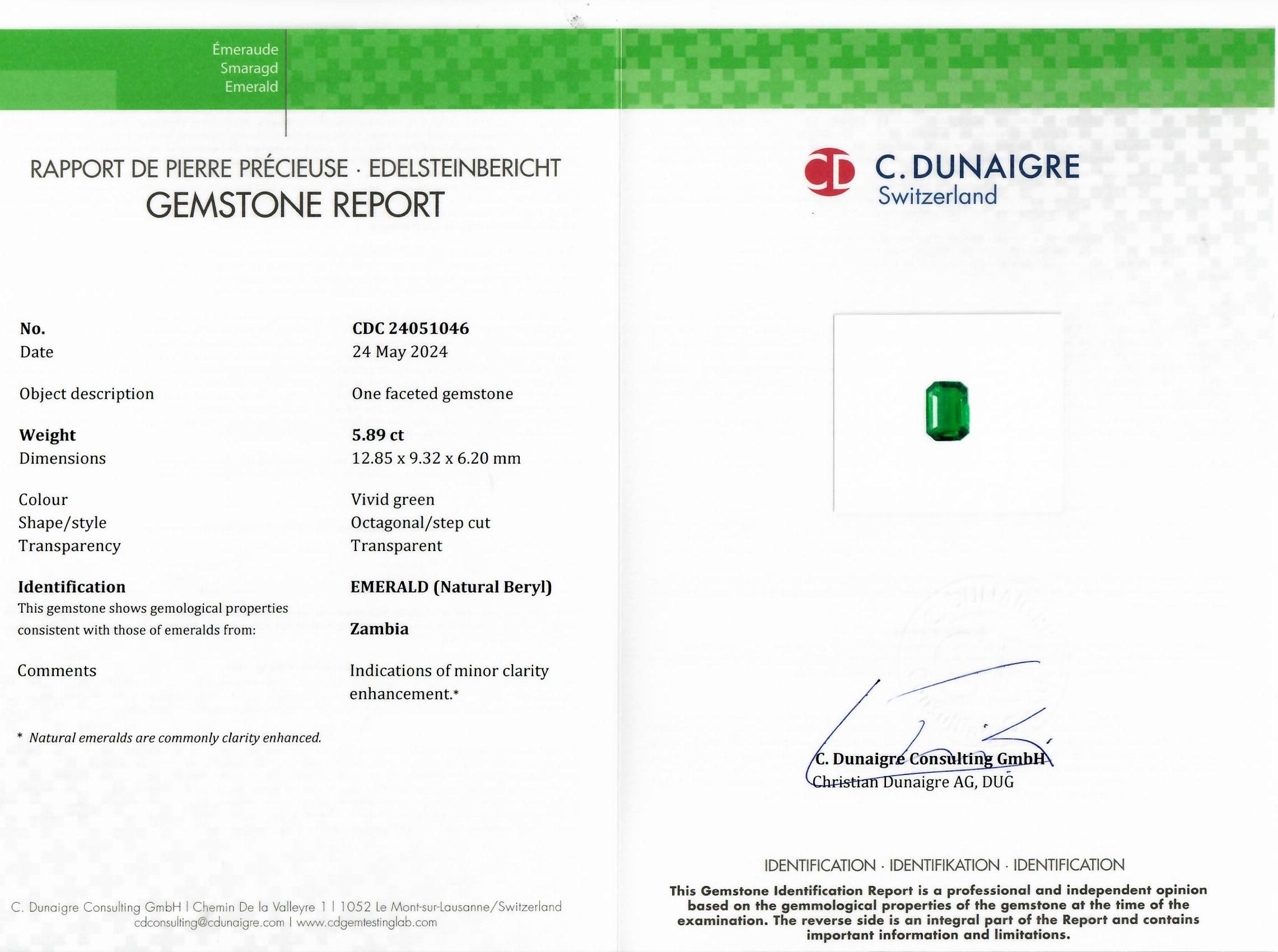 5.89 Ct. Emerald from Zambia