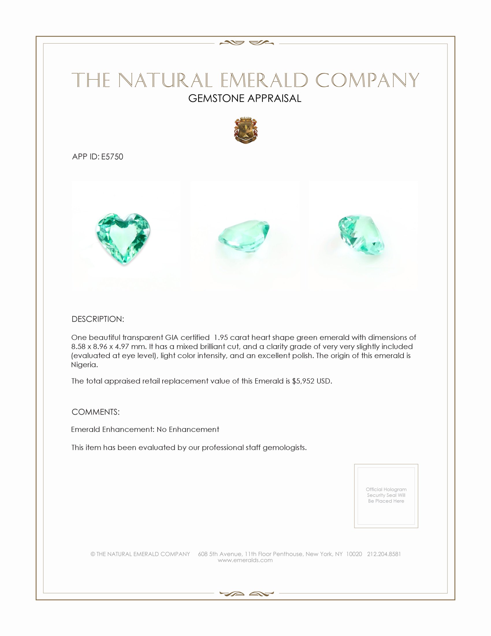 1.95 Ct. Emerald from Nigeria