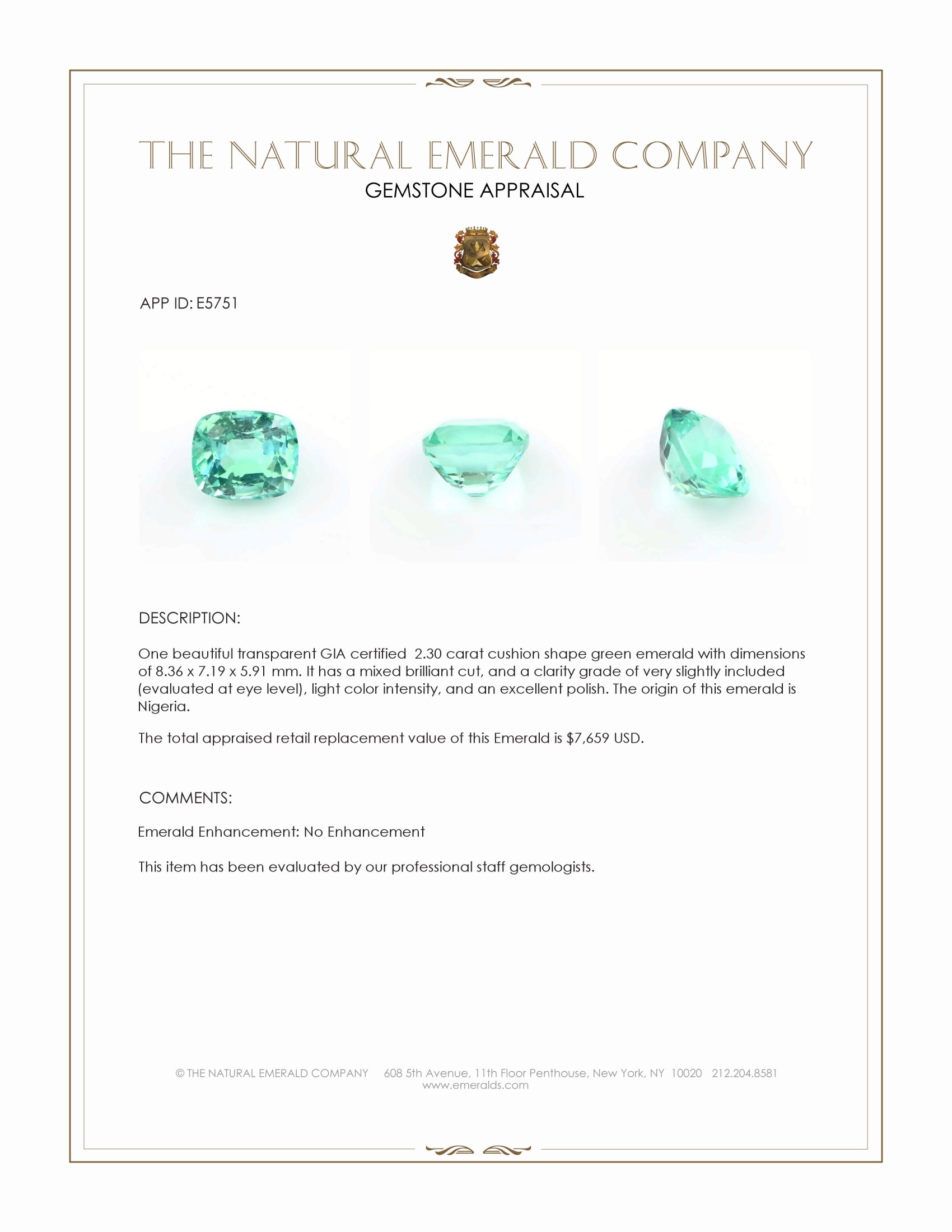 2.30 Ct. Emerald from Nigeria