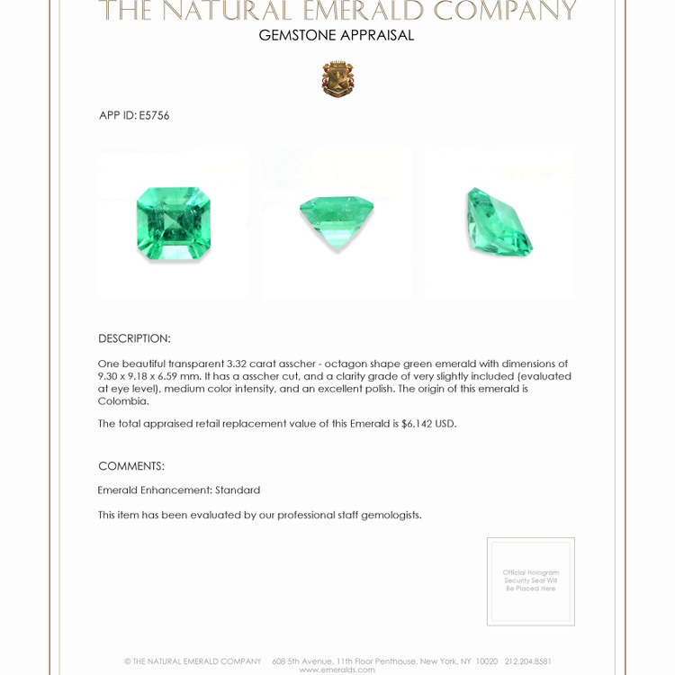 3.32 Ct. Emerald from Colombia