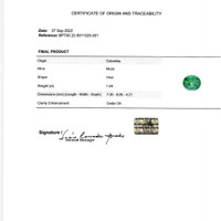 1.04 Ct. Emerald from Colombia Scan Report