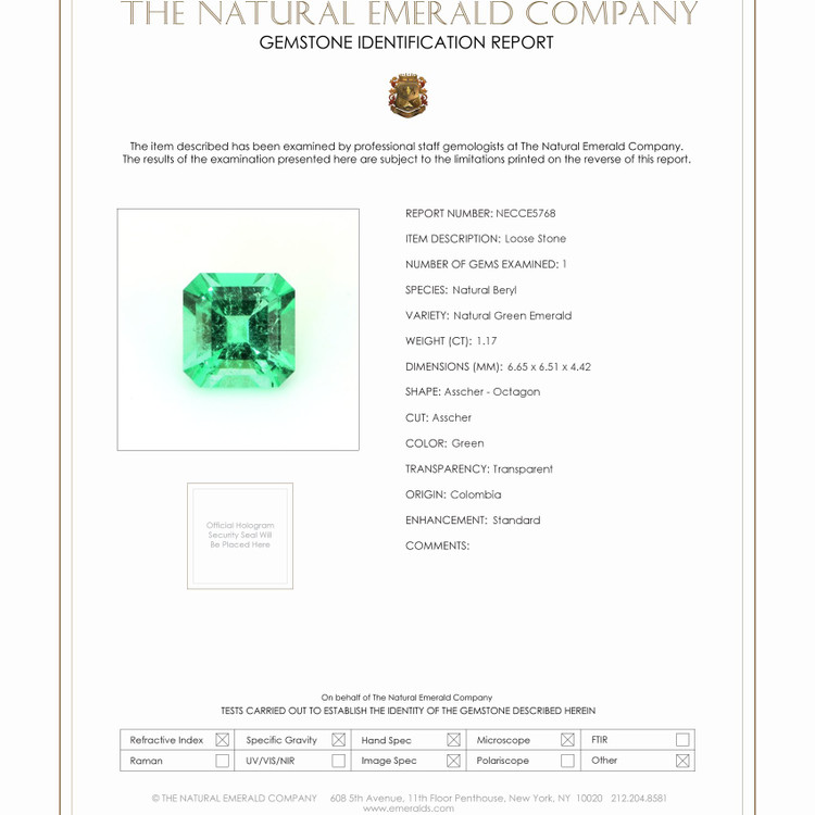 1.17 Ct. Emerald from Colombia